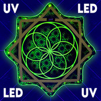 Flower of Life - UV Green- LED Flow Star