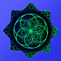 Flower of Life - UV Green- LED Flow Star