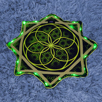 Flower of Life - UV Green- LED Flow Star