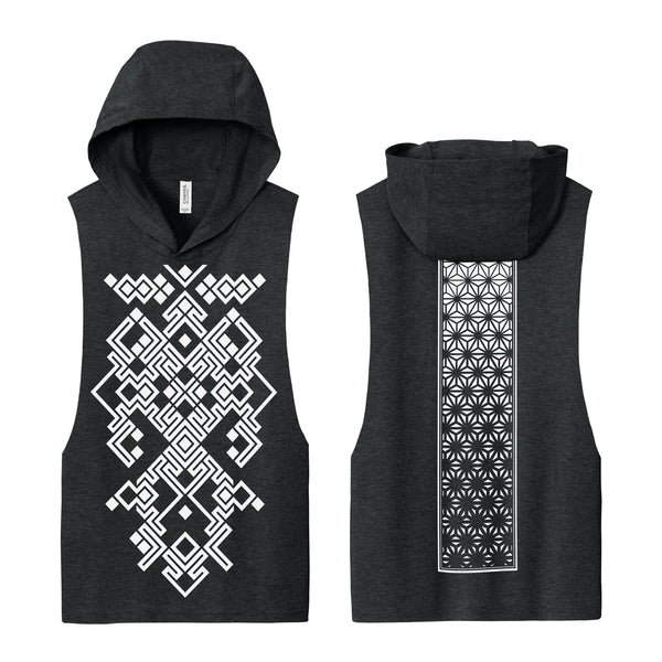 Night Colors - Black - Hooded Muscle Tank