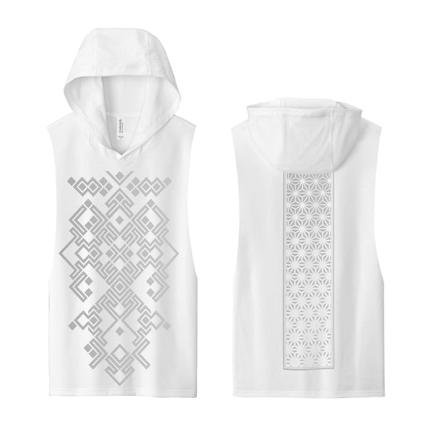 Night Colors - White - Hooded Muscle Tank